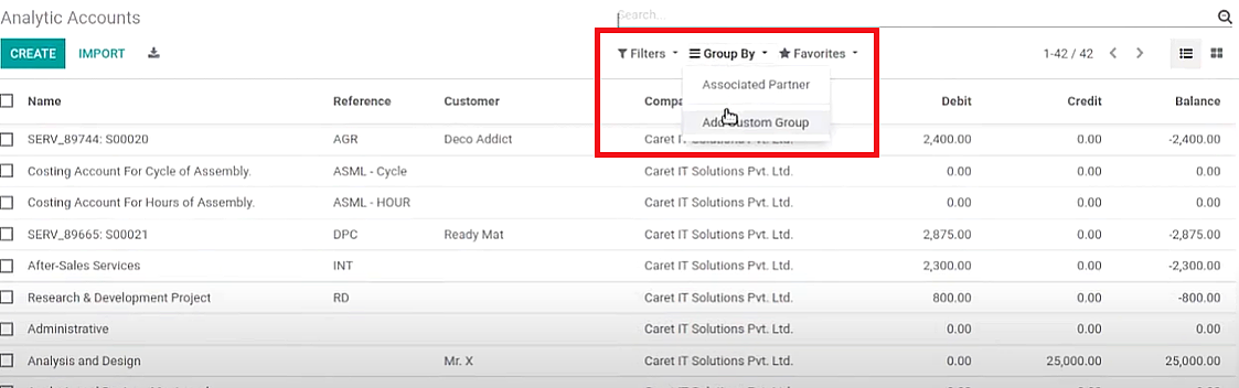 chart of accounts odoo