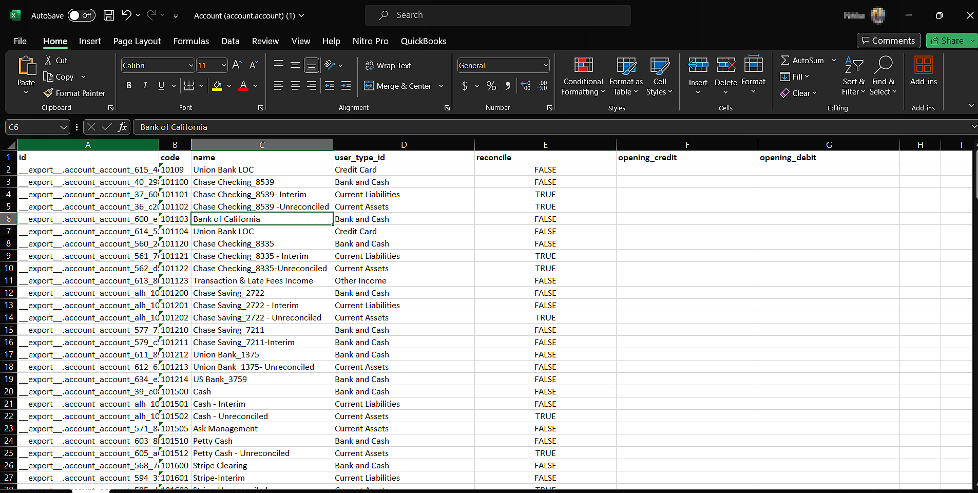chart of accounts odoo Open the Excel file that you’ve exported.