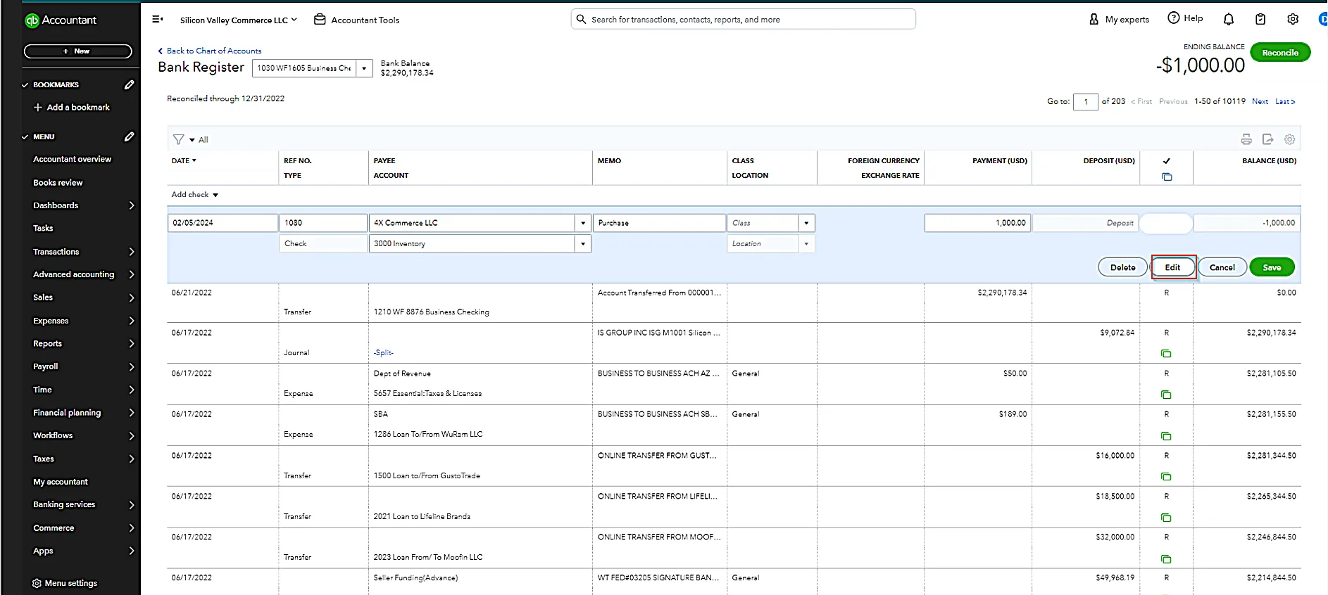 Then, click on the check mark to select the "Edit” option.