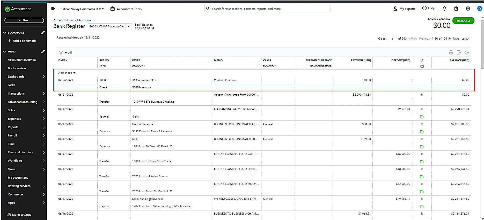 How to Void a Check in Quickbooks Check Register