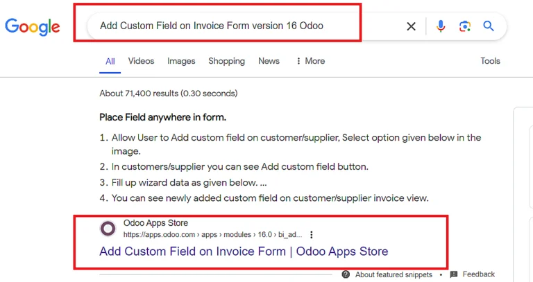 Type “Add Custom Field on Invoice Form” on your browser.
