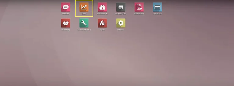 Click on the “Sales” module on the Odoo Dashboard
