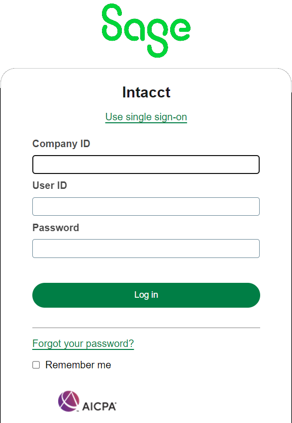 enter the Company ID User ID and Password.